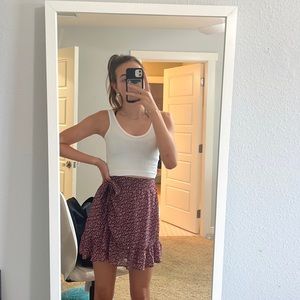 Dark red wrap skirt